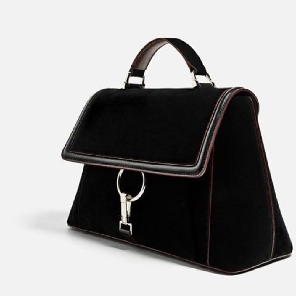 Zara Basic Collection Suede Satchel Bag